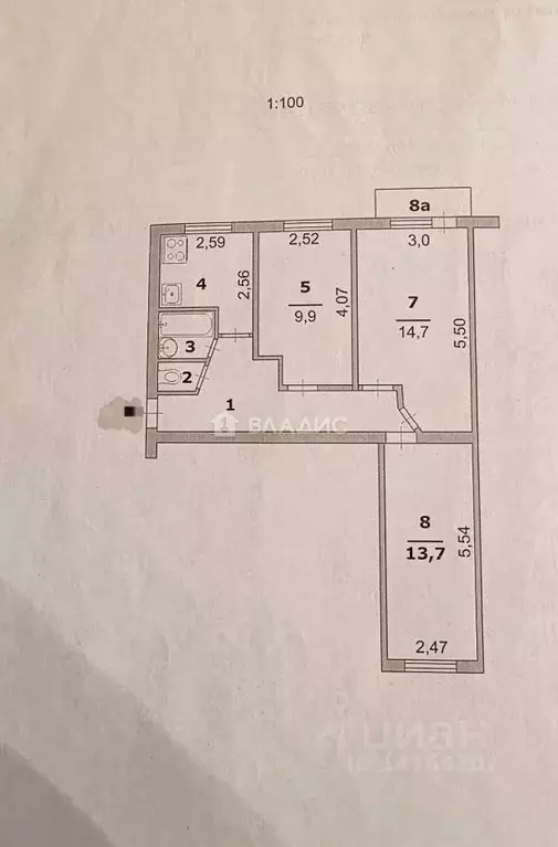 3-к кв. Белгородская область, Белгород ул. Макаренко, 6 (57.2 м) - Фото 2