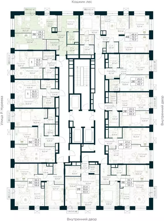 2-к кв. Башкортостан, Уфа Глумилино жилрайон, Урман Сити жилой ... - Фото 2