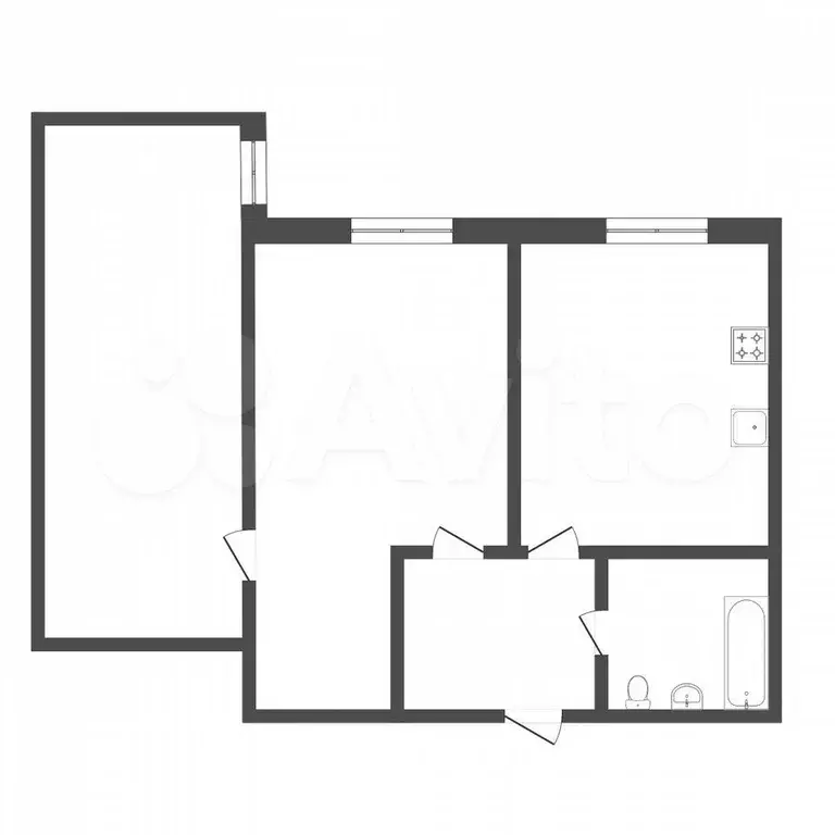 2-к. квартира, 46,6 м, 3/9 эт. - Фото 0