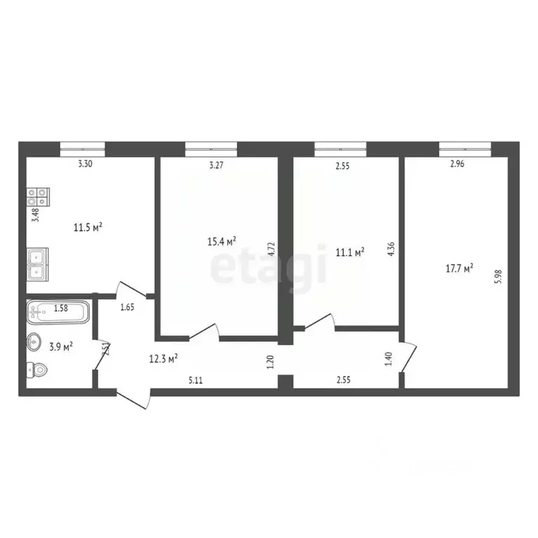 3-к кв. Саха (Якутия), Якутск Загородный кв-л, ул. Кржижановского, ... - Фото 2