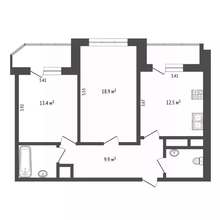 2-к кв. Московская область, Химки ул. Ватутина, 4к2 (61.5 м) - Фото 2
