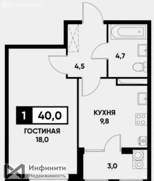 1-комнатная квартира: Ставрополь, Российский проспект, 12к1 (41.7 м) - Фото 0