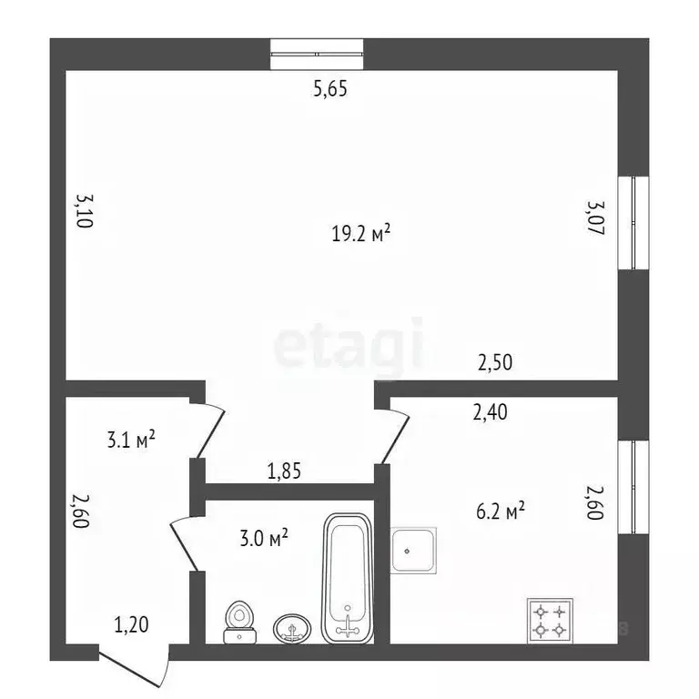 1-к кв. Амурская область, Благовещенск ул. Ленина, 80 (31.5 м) - Фото 1