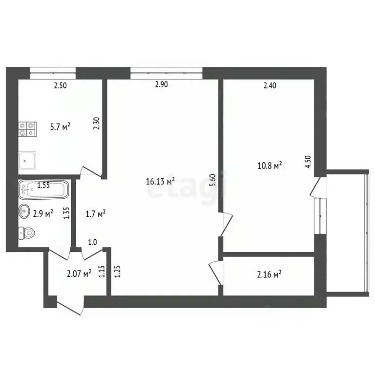 2-к кв. Архангельская область, Котлас ул. Маяковского, 19 (46.0 м) - Фото 2