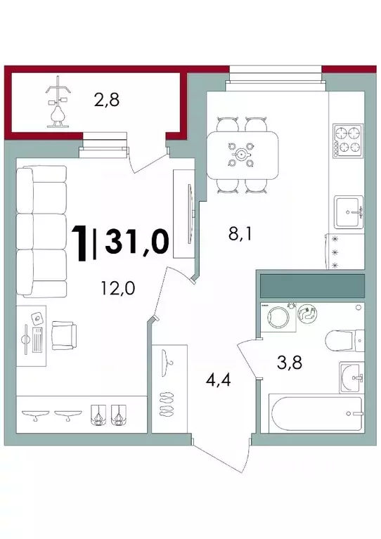 1-к кв. Тверская область, Калининский муниципальный округ, д. Батино  ... - Фото 1