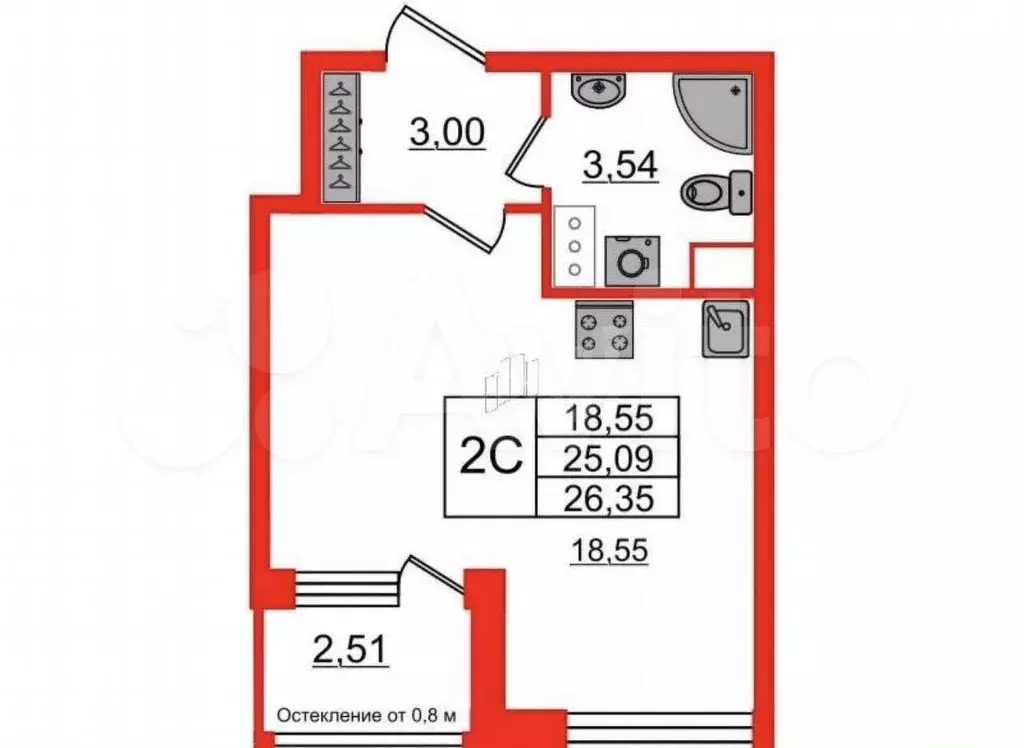 Квартира-студия, 251 м, 3/9 эт. - Фото 0
