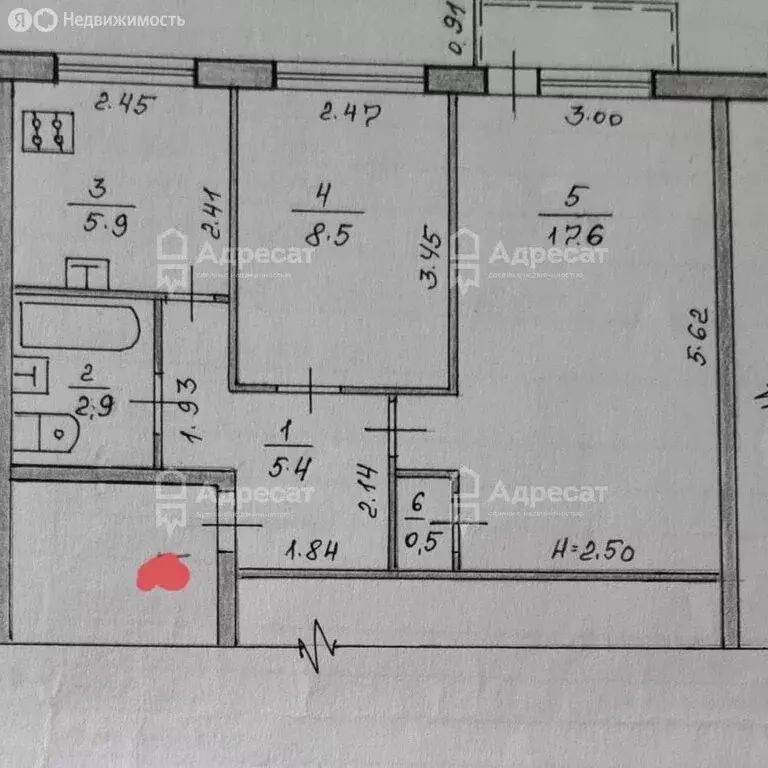 2-комнатная квартира: Волгоград, улица Таращанцев, 50 (40.8 м) - Фото 1
