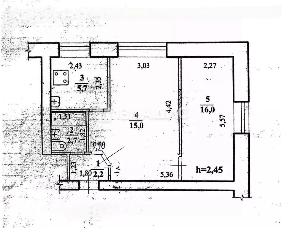 2-к кв. Забайкальский край, Чита ул. Столярова, 27А (41.6 м) - Фото 1