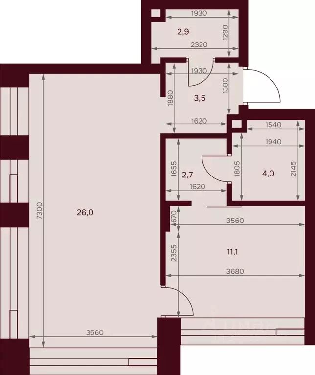 1-к кв. Москва ул. Серпуховский Вал, 7 (49.7 м) - Фото 2