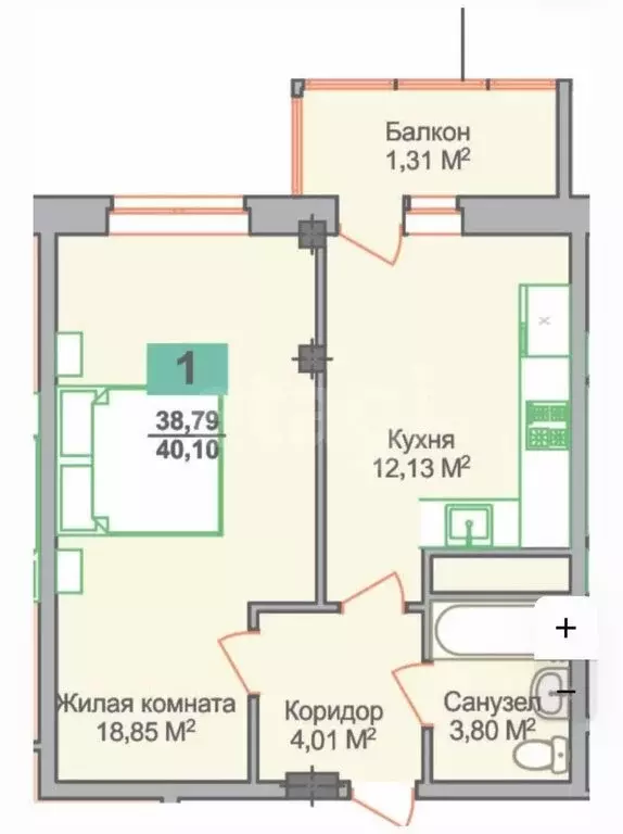 1-комнатная квартира: Новый Уренгой, район Южная Жилая Часть, ... - Фото 0