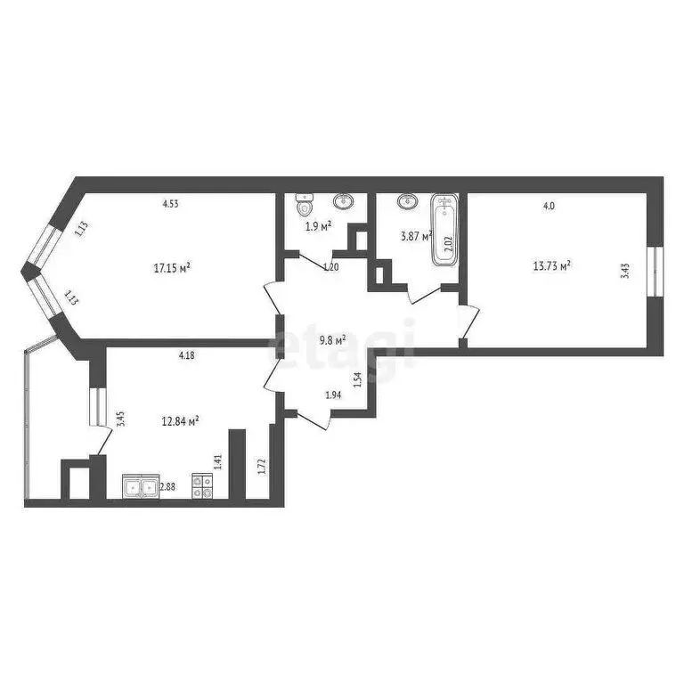 2-комнатная квартира: Калуга, улица Фомушина, 33 (60 м) - Фото 0