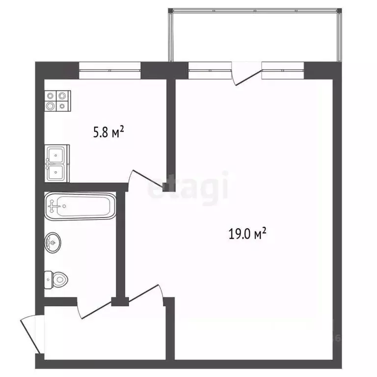 1-к кв. Калининградская область, Калининград ул. Черняховского, 32 ... - Фото 2