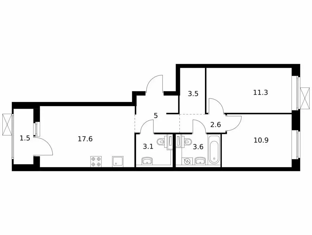 2-комнатная квартира: Екатеринбург, ЖК Космонавтов 11, 4.2 (59.1 м) - Фото 0