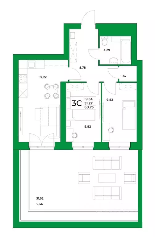2-к кв. Башкортостан, Уфимский район, Зубовский сельсовет, с. Зубово ... - Фото 1