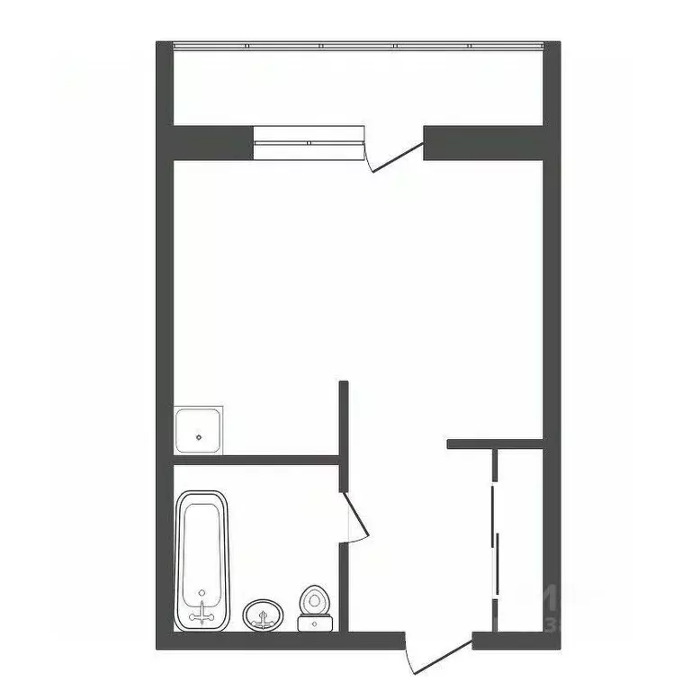 Студия Красноярский край, Красноярск Свободный просп., 66Рк1 (26.1 м) - Фото 2