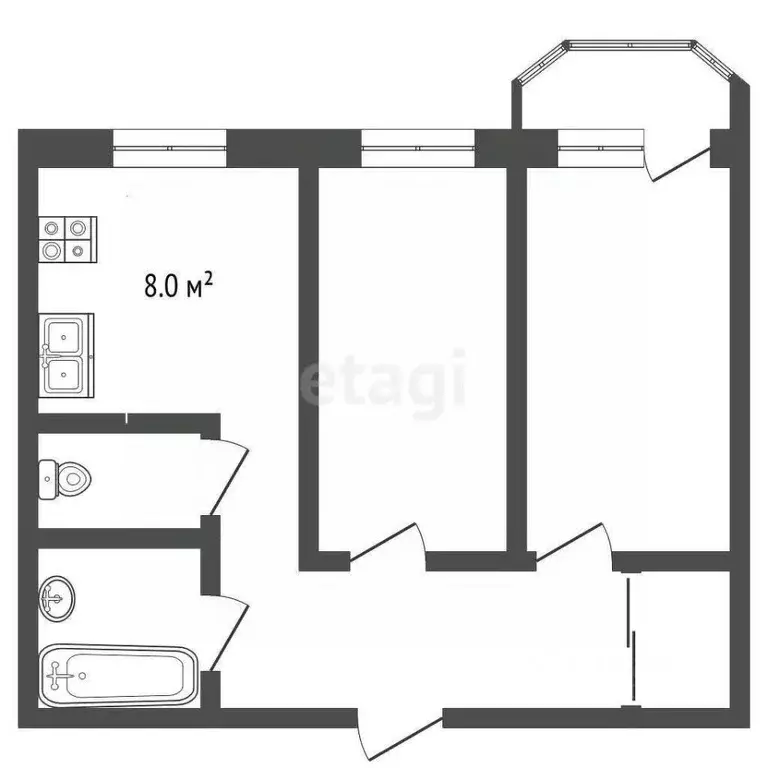 2-к кв. Ростовская область, Батайск ул. Северный Массив, 16 (54.0 м) - Фото 1
