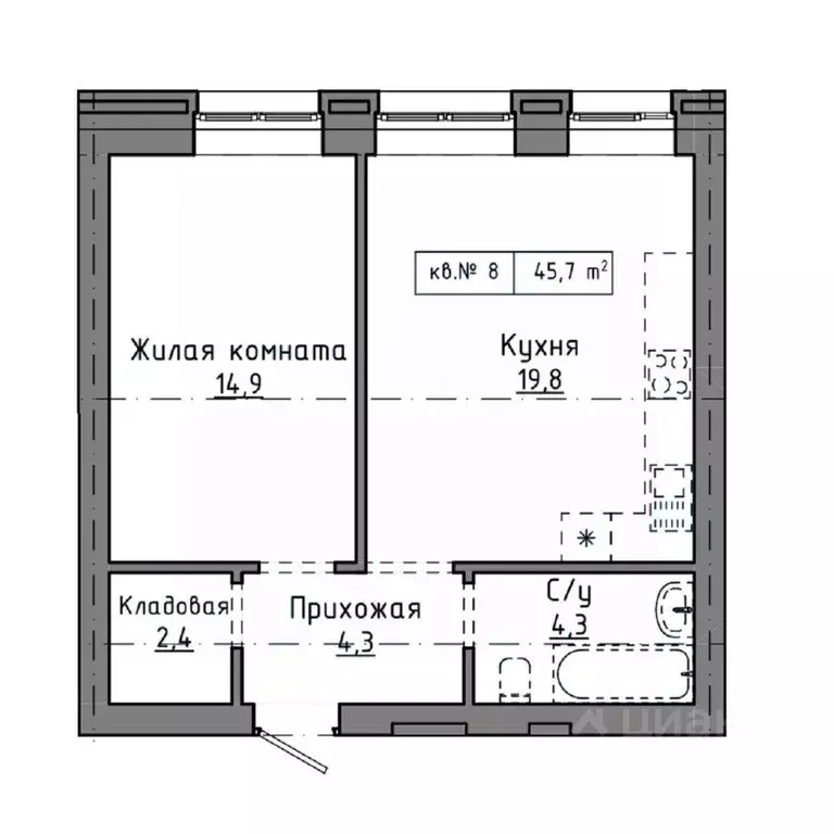 1-к кв. Алтайский край, Барнаул Интернациональная ул., 79 (45.7 м) - Фото 0