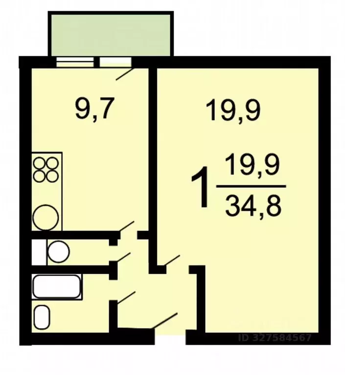 1-к кв. Москва Ивановская ул., 16 (35.0 м) - Фото 2