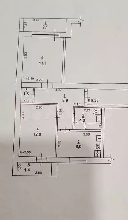 2-к. квартира, 45 м, 1/3 эт. - Фото 0