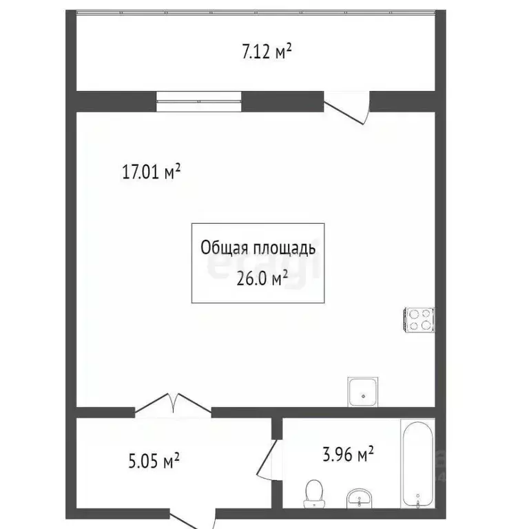 Студия Новосибирская область, Новосибирск Дивногорский мкр, ул. ... - Фото 2