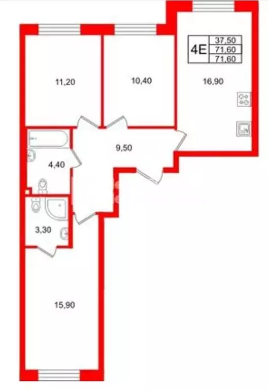 3-комнатная квартира: Санкт-Петербург, Партизанская улица, 5 (72 м) - Фото 1