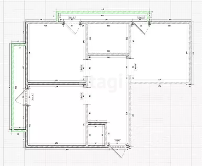 2-к кв. Татарстан, Казань ул. Юлиуса Фучика, 14В (69.1 м) - Фото 2