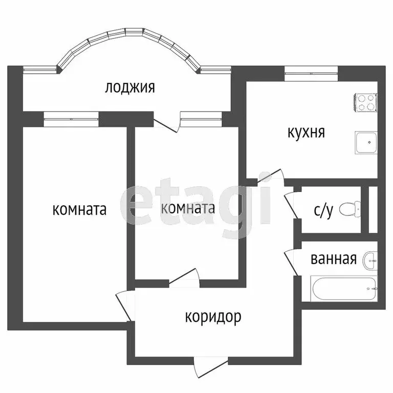 2-комнатная квартира: Ульяновск, проспект Генерала Тюленева, 6Б (62.5 ... - Фото 1