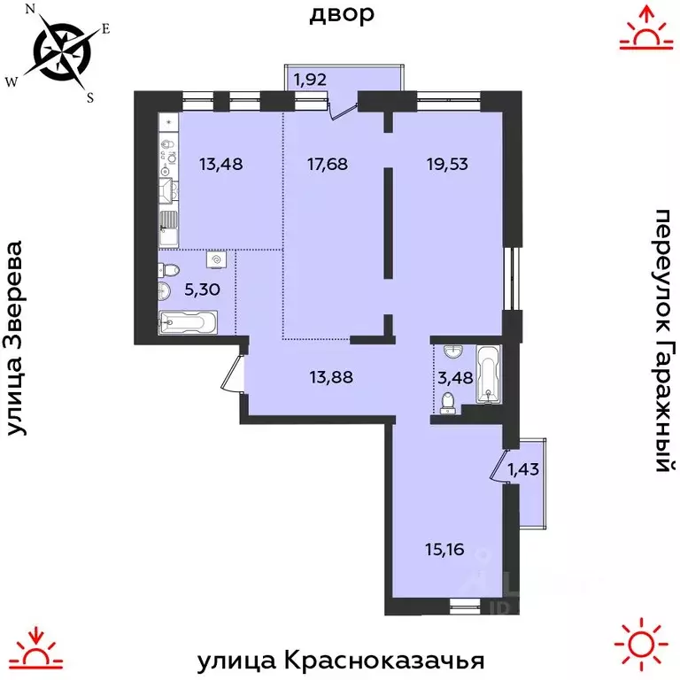 3-к кв. Иркутская область, Иркутск Гео жилой комплекс (91.86 м) - Фото 1