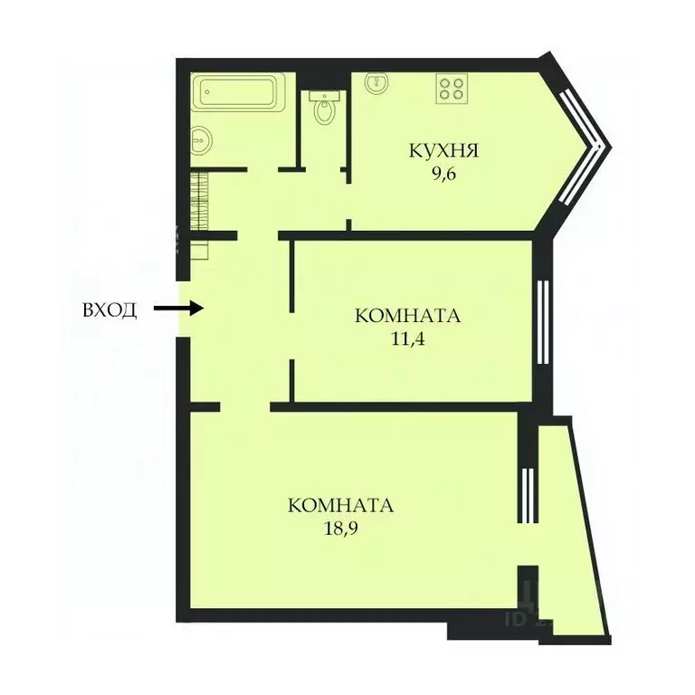2-к кв. Москва ул. Недорубова, 10 (50.9 м) - Фото 2