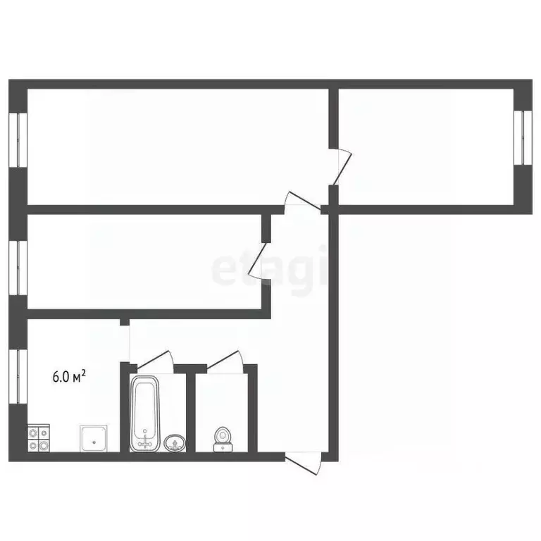 3-к кв. Ростовская область, Батайск ул. Мира, 205А (58.4 м) - Фото 2