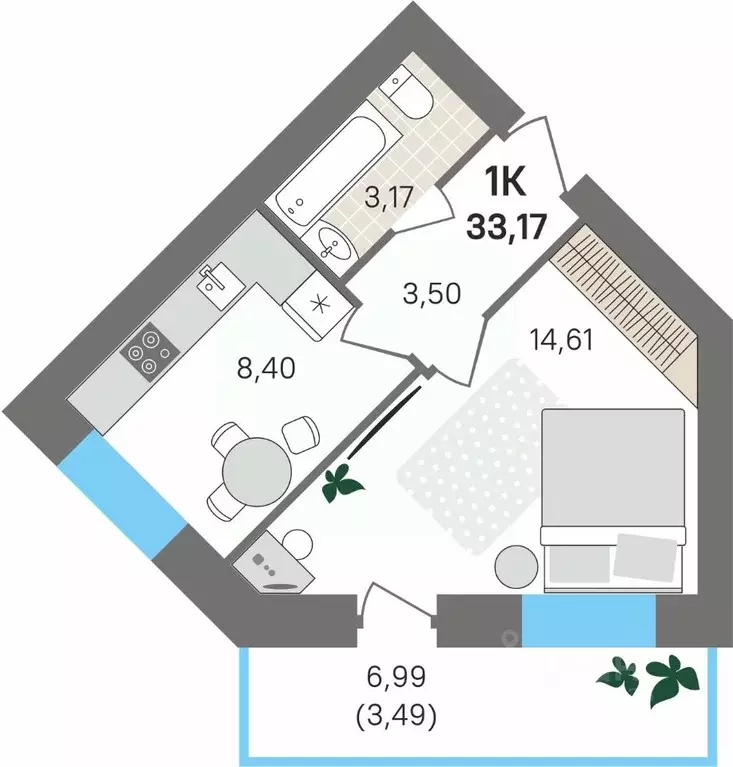 1-к кв. Пермский край, Пермский муниципальный округ, с. Култаево ул. ... - Фото 1