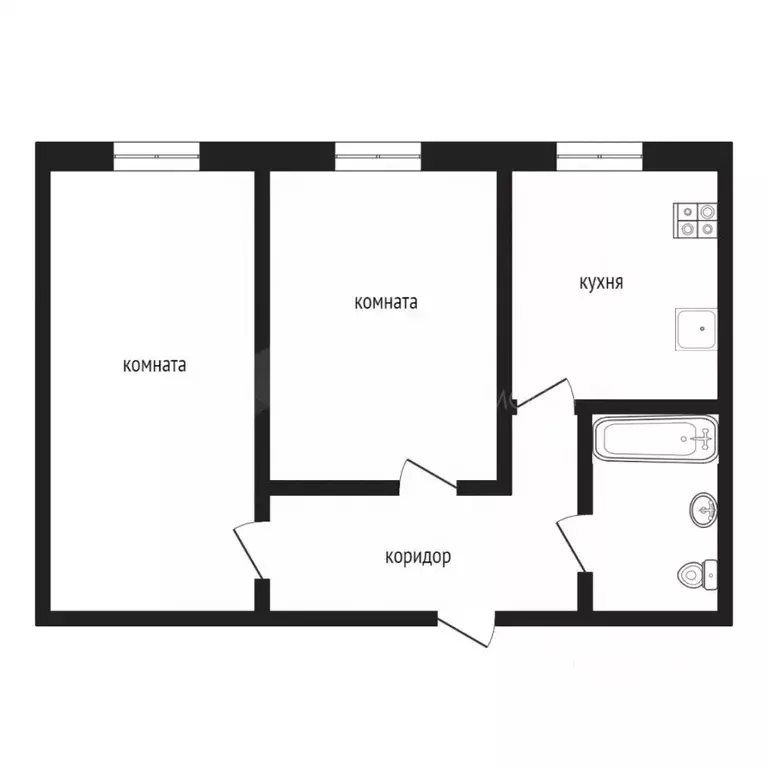 2-к кв. Тюменская область, Тюмень ул. Станционная, 16А (46.0 м) - Фото 2
