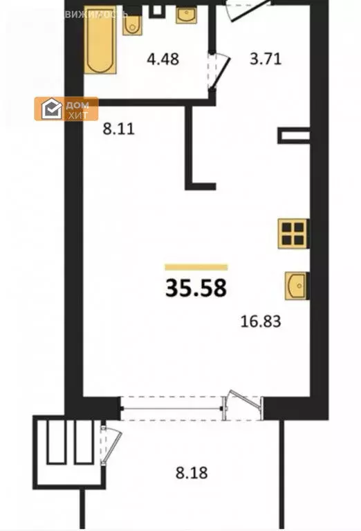 Квартира-студия: Евпатория, улица 9 Мая, 39 (35.58 м) - Фото 0