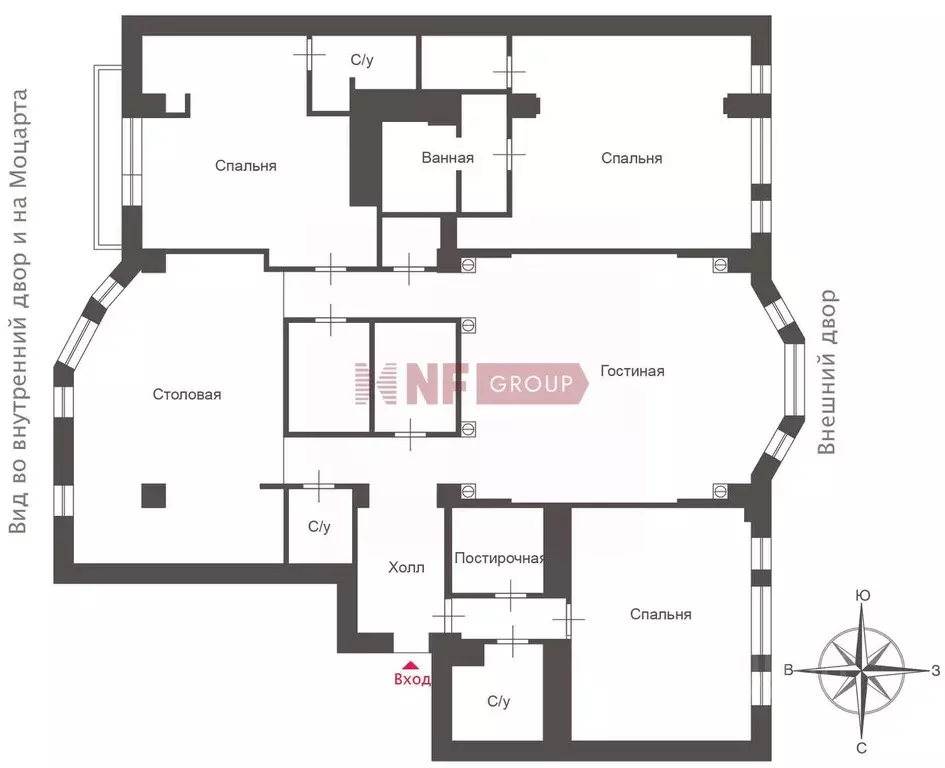5-к кв. Москва 1-й Неопалимовский пер., 8 (247.0 м) - Фото 2
