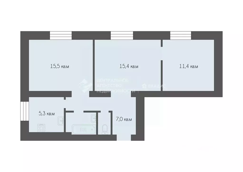 3-к кв. Рязанская область, Рязань Братиславская ул., 13 (58.9 м) - Фото 2