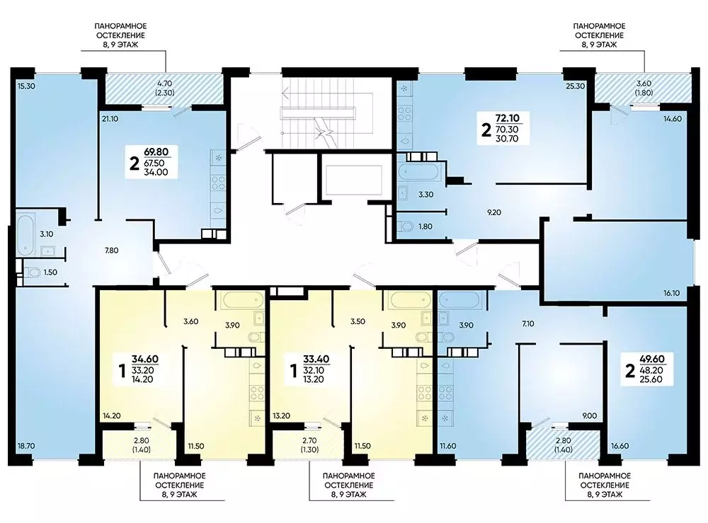 2-к кв. Краснодарский край, Краснодар ул. Доблести, 8 (69.8 м) - Фото 2