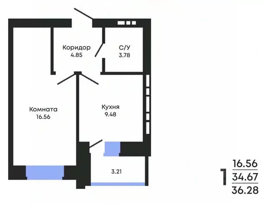 1-к кв. Воронежская область, Воронеж ул. Курчатова, 32 (36.0 м) - Фото 0