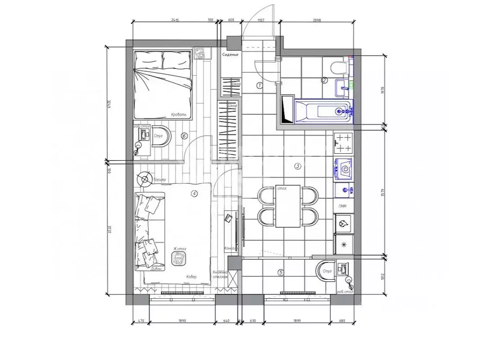 2-к кв. Хабаровский край, Хабаровск ул. Тимощука (41.0 м) - Фото 1