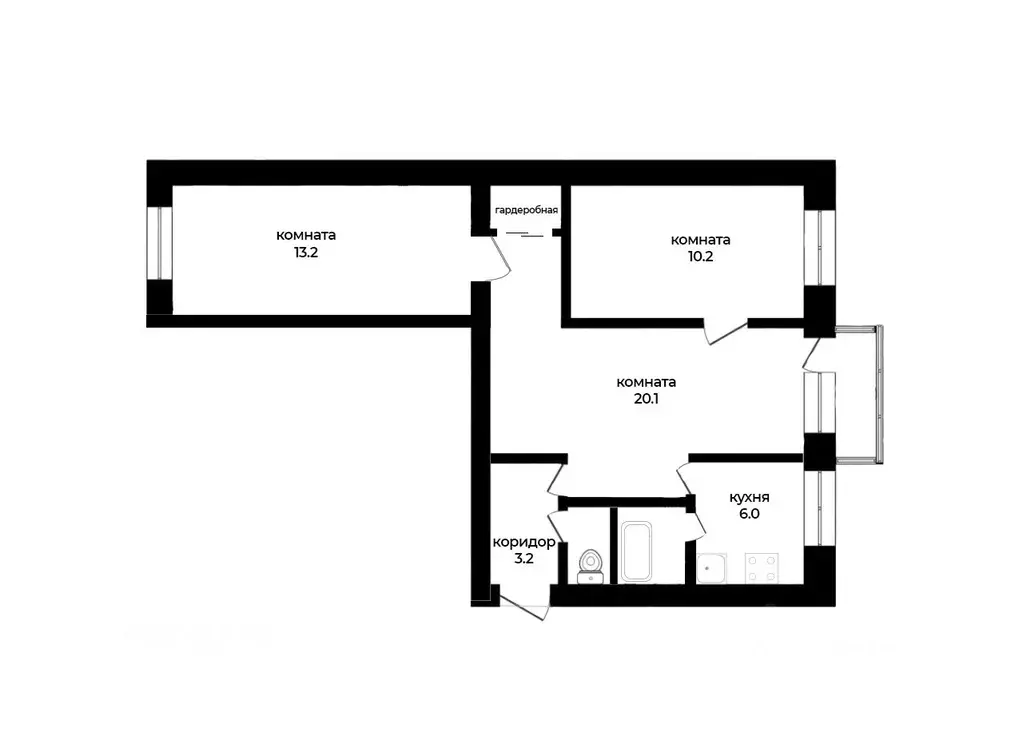 3-к кв. Новосибирская область, Новосибирск ул. Никитина, 15 (57.0 м) - Фото 0