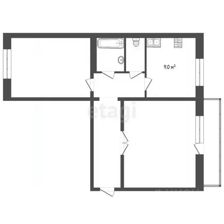 2-к кв. Челябинская область, Миасс Азовская ул., 19 (52.0 м) - Фото 0