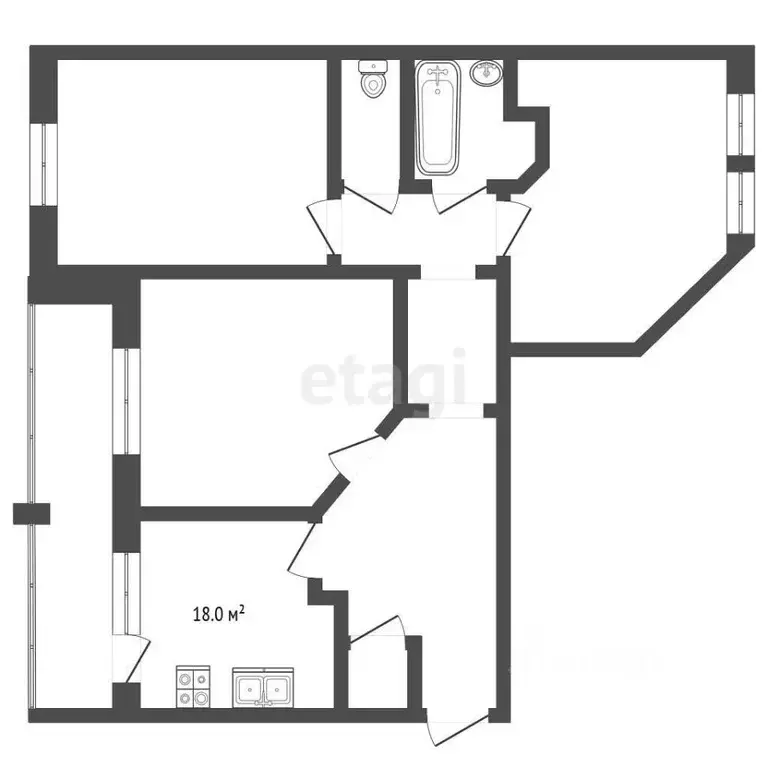 3-к кв. Забайкальский край, Чита ул. Бабушкина, 32Б (84.3 м) - Фото 1