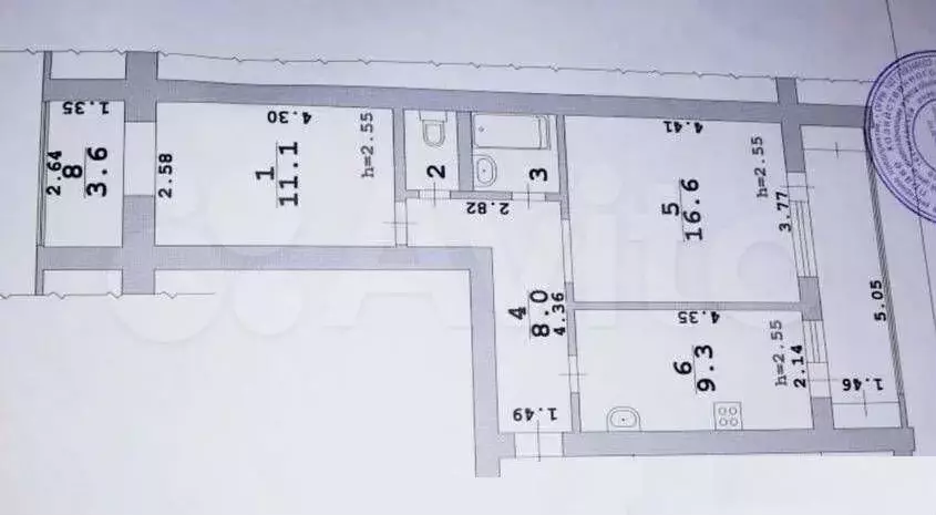 2-к. квартира, 60 м, 1/5 эт. - Фото 0