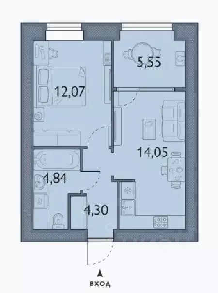 1-к кв. Брянская область, Брянский район, пос. Мичуринский, ... - Фото 1