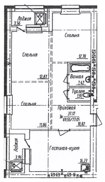 3-к кв. Ханты-Мансийский АО, Ханты-Мансийск ул. Конева, 1 (73.9 м) - Фото 0