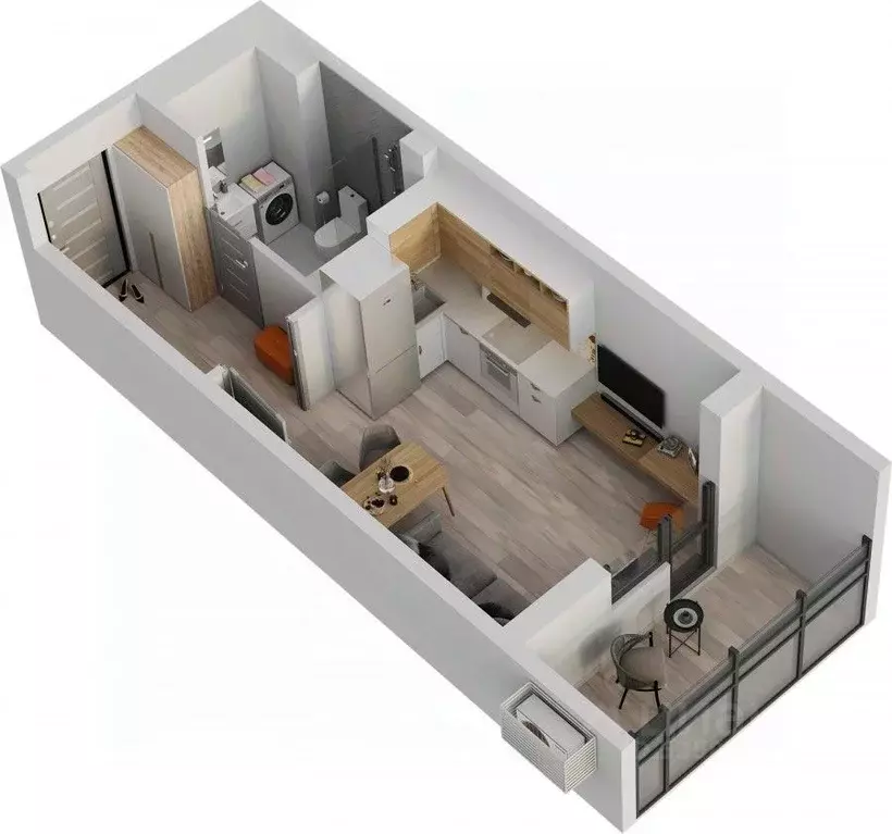 1-к кв. Татарстан, Набережные Челны ул. Карманова, 45 (26.7 м) - Фото 1