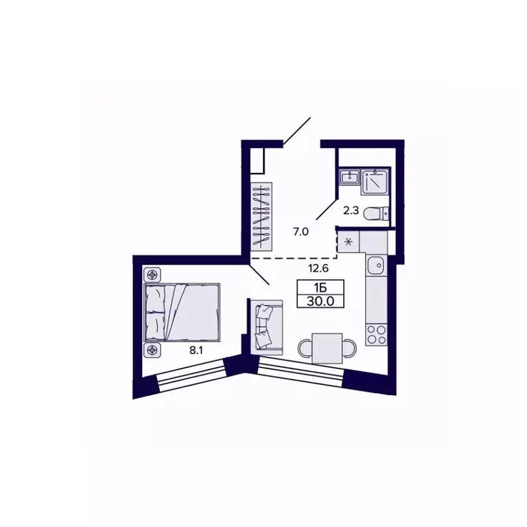 1-к кв. Хабаровский край, Хабаровск ул. Карла Маркса, 96/1 (30.08 м) - Фото 1