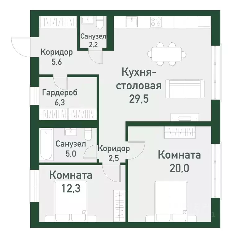 2-к кв. Челябинская область, Челябинский городской округ, пос. ... - Фото 0