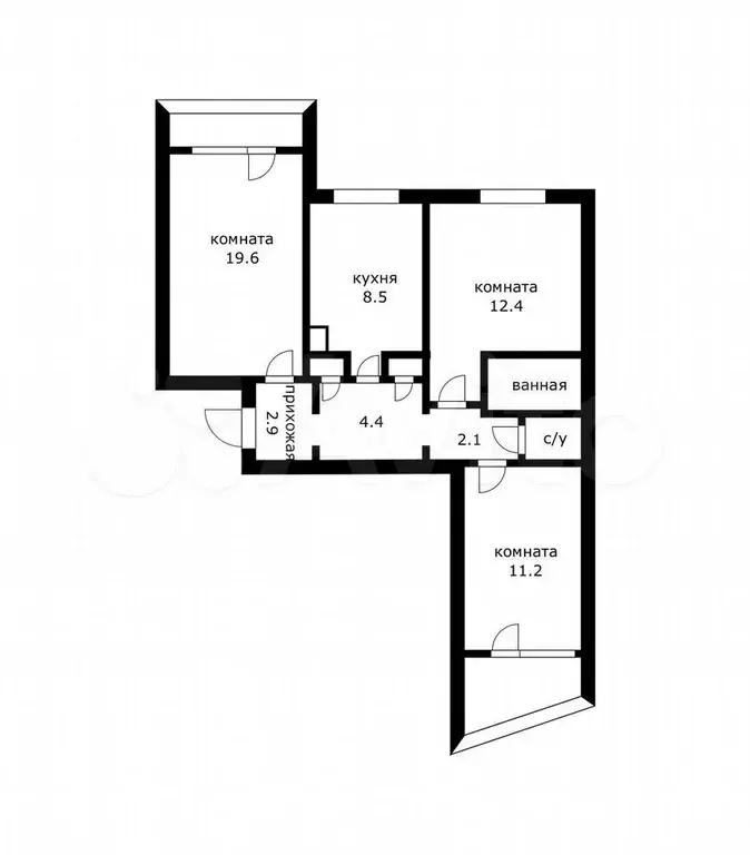 3-к. квартира, 72 м, 3/9 эт. - Фото 0