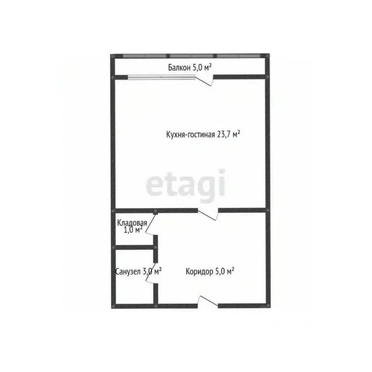 Студия Краснодарский край, Новороссийск ул. Куникова, 20А (37.3 м) - Фото 1