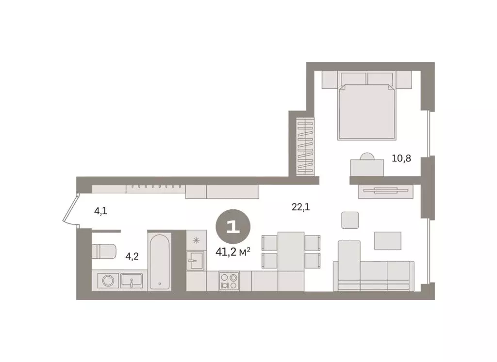 1-комнатная квартира: Екатеринбург, жилой район Эльмаш, Механический ... - Фото 2